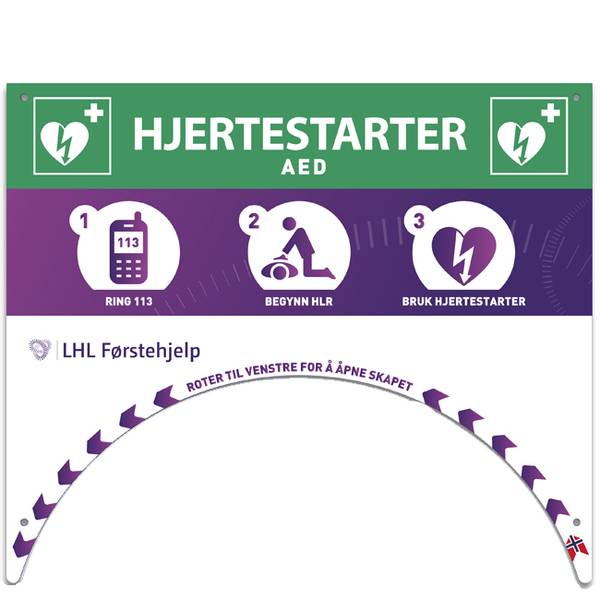 Hovedbilde Rotaid skilt hjertestarter LHL