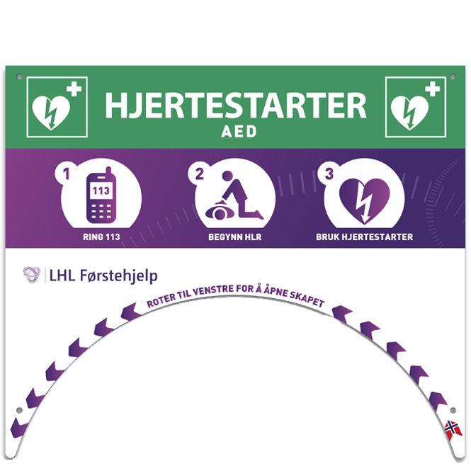 Hovedbilde Rotaid skilt hjertestarter LHL