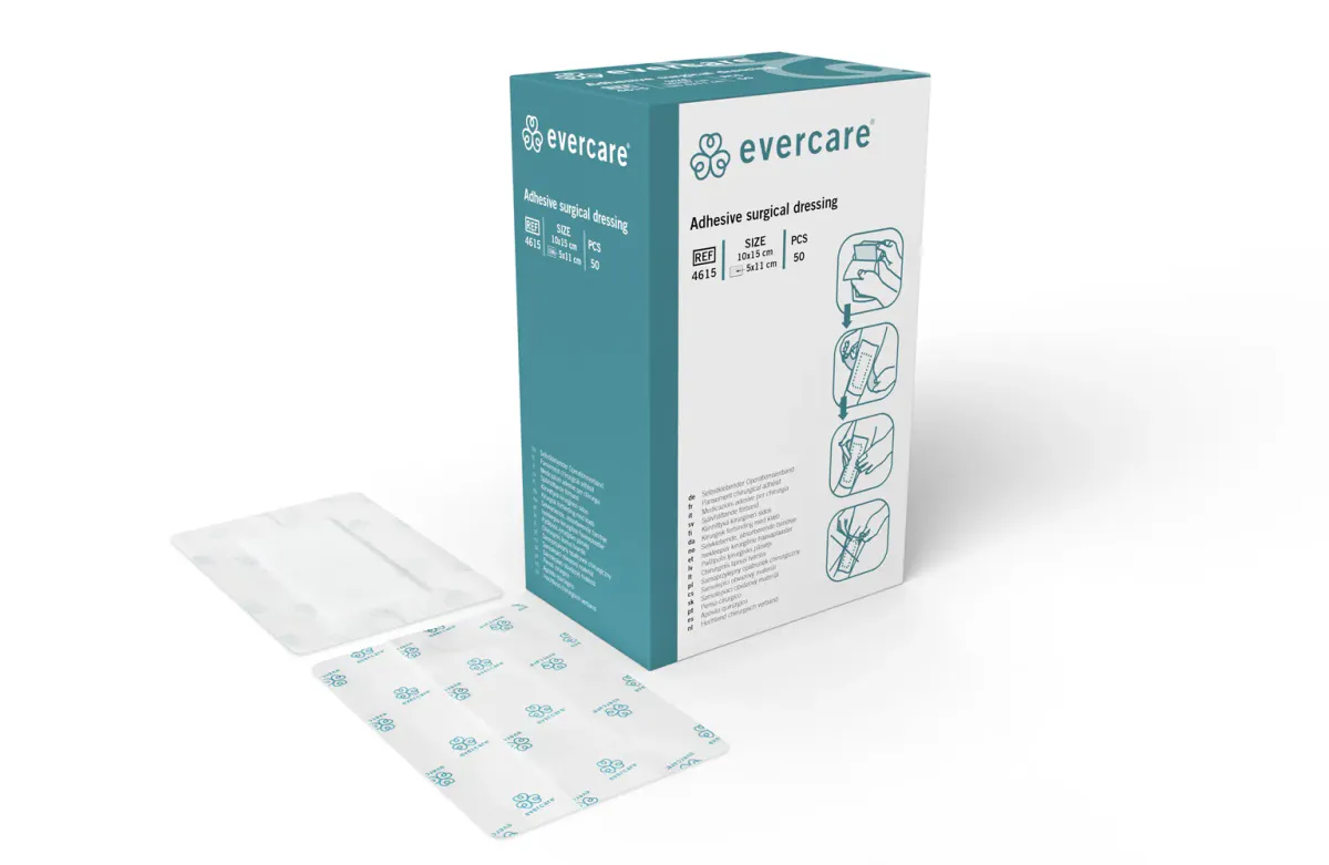 Kompresser med limkant - sterile Bandasje post-opr NW 10x15cm steril evercare 50 stk