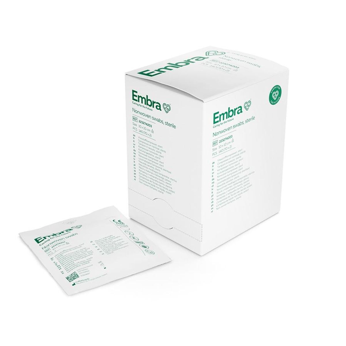 Kompress NW 4-lag Embra 2pk 10 x 10 cm 140 stk