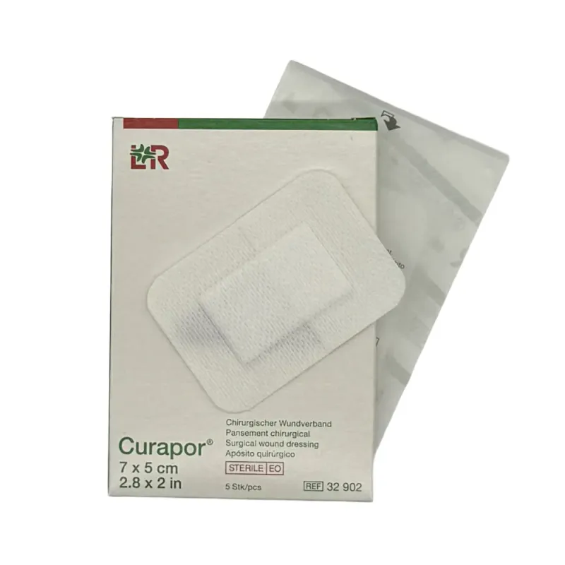 Kompress med limkant 7 x 5 cm Curapor 5 stk.